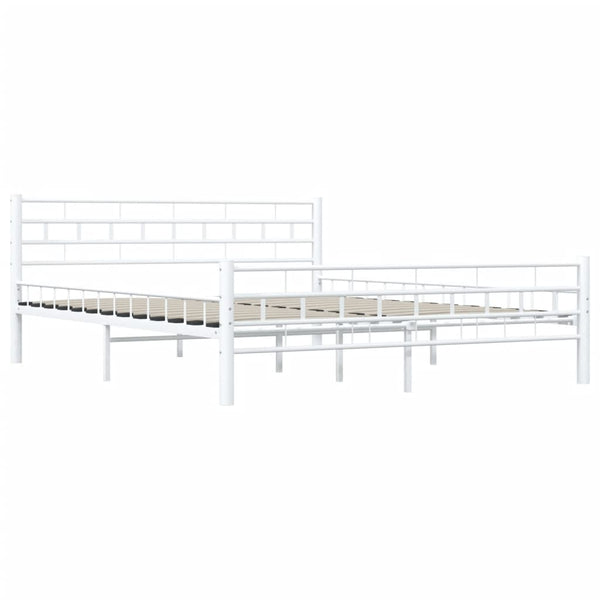 vidaXL Bed Frame White Metal 160x200 cm