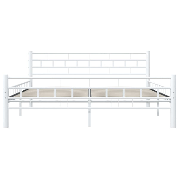 vidaXL Bed Frame White Metal 160x200 cm