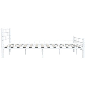 vidaXL Bed Frame White Metal 160x200 cm