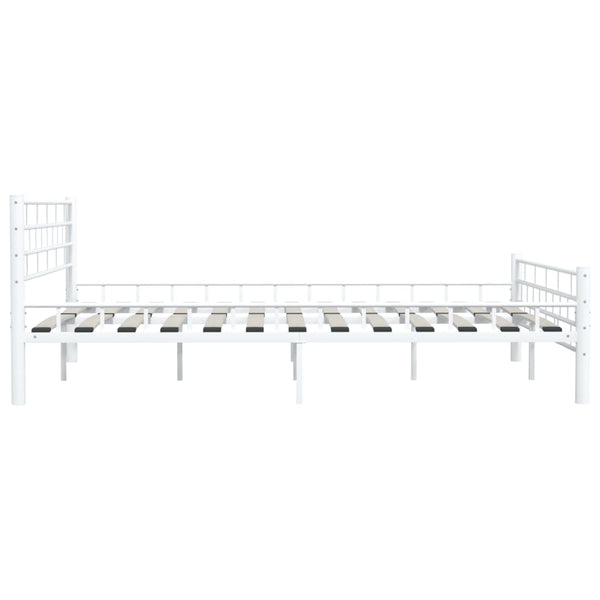 vidaXL Bed Frame White Metal 160x200 cm