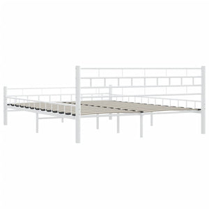 vidaXL Bed Frame White Metal 160x200 cm
