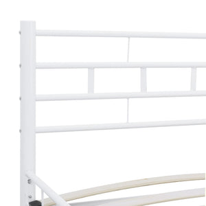 vidaXL Bed Frame White Metal 160x200 cm