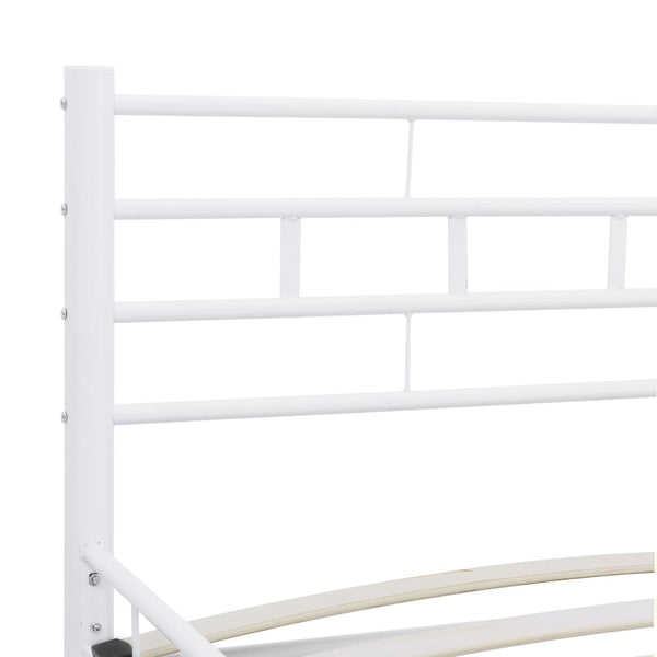 vidaXL Bed Frame White Metal 160x200 cm