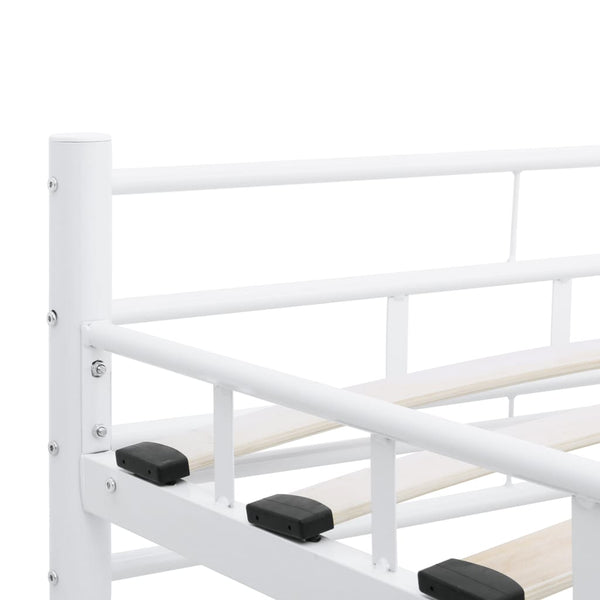 vidaXL Bed Frame White Metal 160x200 cm