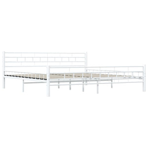 vidaXL Bed Frame White Metal 200x200 cm