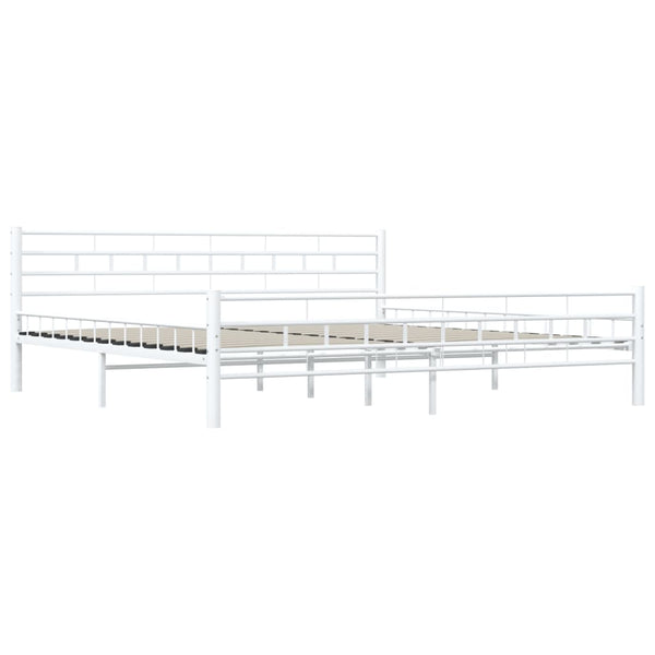 vidaXL Bed Frame White Metal 200x200 cm