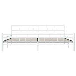 vidaXL Bed Frame White Metal 200x200 cm