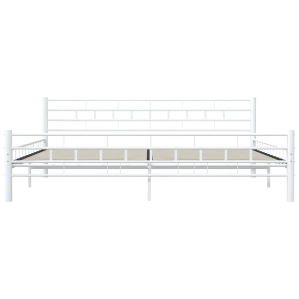 vidaXL Bed Frame White Metal 200x200 cm