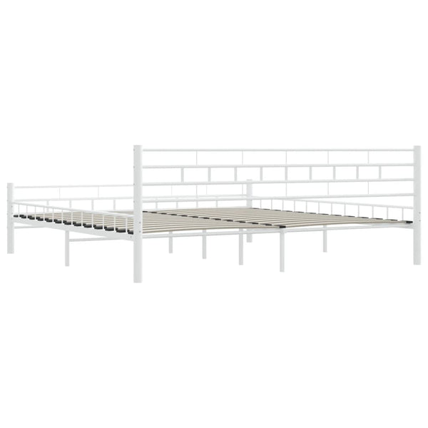 vidaXL Bed Frame White Metal 200x200 cm