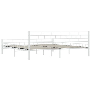 vidaXL Bed Frame White Metal 200x200 cm