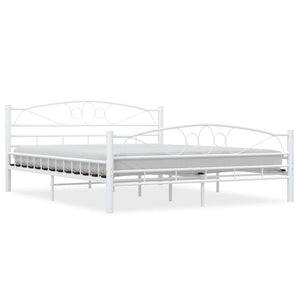 vidaXL Bed Frame White Metal 160x200 cm