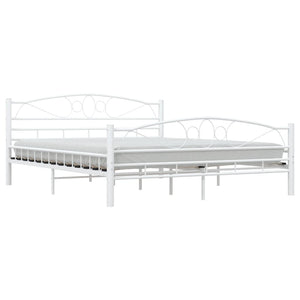 vidaXL Bed Frame White Metal 160x200 cm