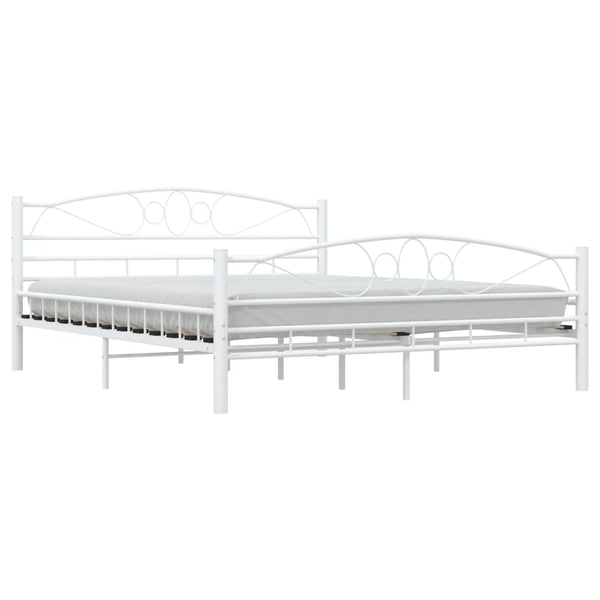 vidaXL Bed Frame White Metal 160x200 cm