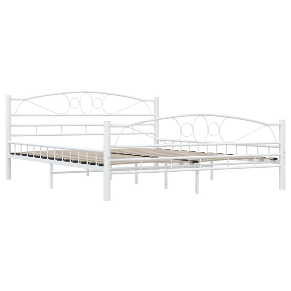 vidaXL Bed Frame White Metal 160x200 cm