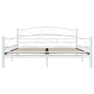 vidaXL Bed Frame White Metal 160x200 cm