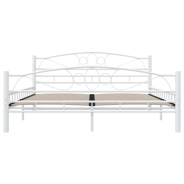 vidaXL Bed Frame White Metal 160x200 cm