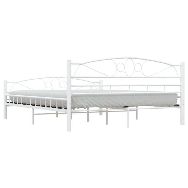 vidaXL Bed Frame White Metal 160x200 cm