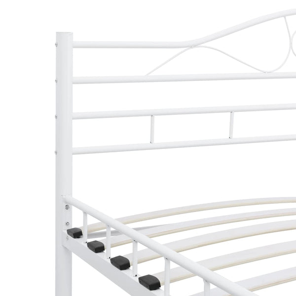 vidaXL Bed Frame White Metal 160x200 cm