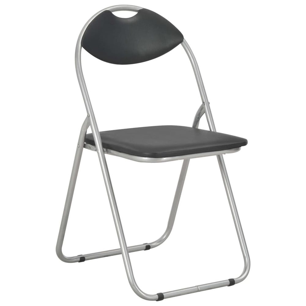 vidaXL Folding Dining Chairs 4 pcs Black Faux Leather