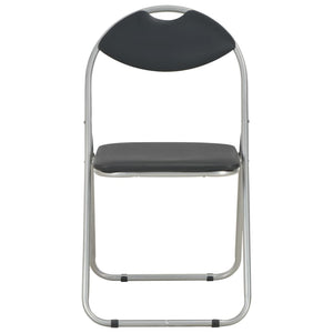 vidaXL Folding Dining Chairs 4 pcs Black Faux Leather
