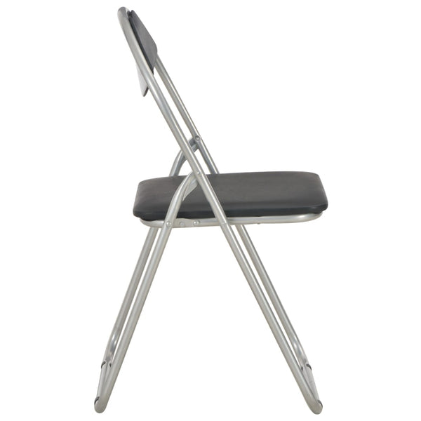 vidaXL Folding Dining Chairs 4 pcs Black Faux Leather