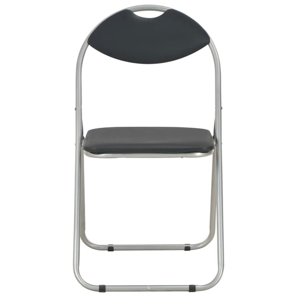 vidaXL Folding Dining Chairs 6 pcs Black Faux Leather