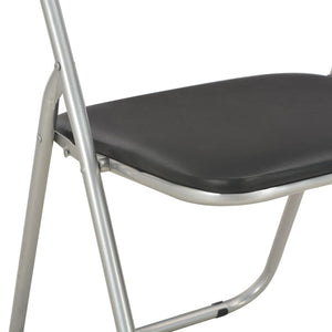 vidaXL Folding Dining Chairs 6 pcs Black Faux Leather