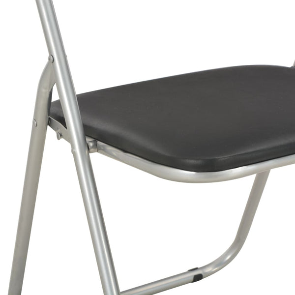 vidaXL Folding Dining Chairs 6 pcs Black Faux Leather