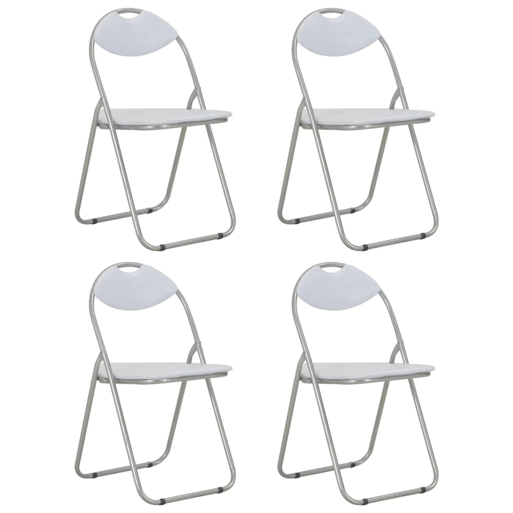 vidaXL Folding Dining Chairs 4 pcs. White Faux Leather