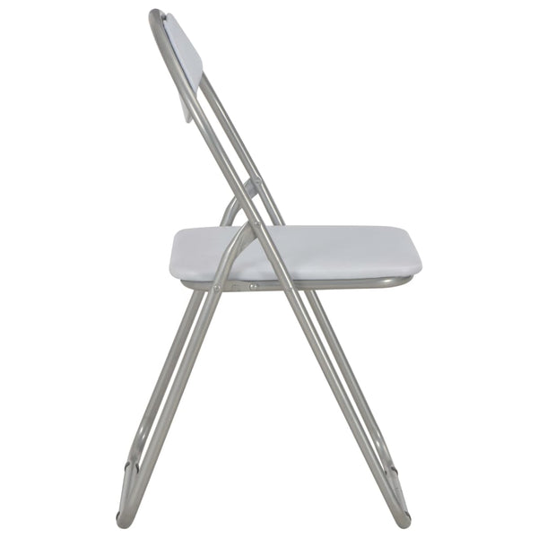 vidaXL Folding Dining Chairs 4 pcs. White Faux Leather