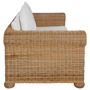 vidaXL 2-Piece Sofa Set with Cushions Natural Rattan