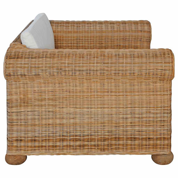 vidaXL 2-Piece Sofa Set with Cushions Natural Rattan