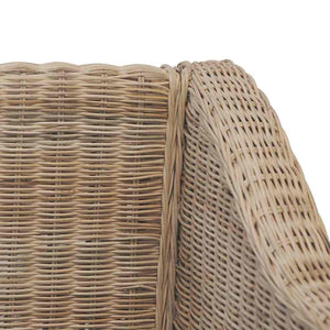vidaXL 2-Piece Sofa Set with Cushions Natural Rattan