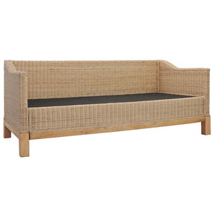 vidaXL 2-Piece Sofa Set with Cushions Natural Rattan