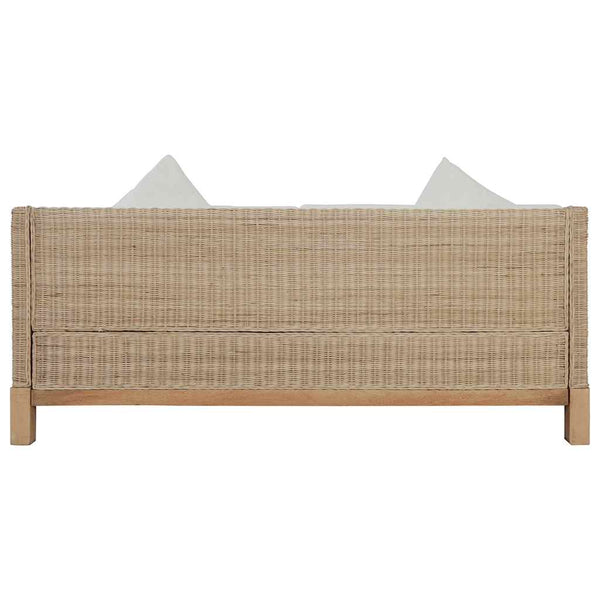 vidaXL 2-Piece Sofa Set with Cushions Natural Rattan