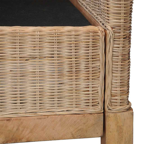 vidaXL 2-Piece Sofa Set with Cushions Natural Rattan
