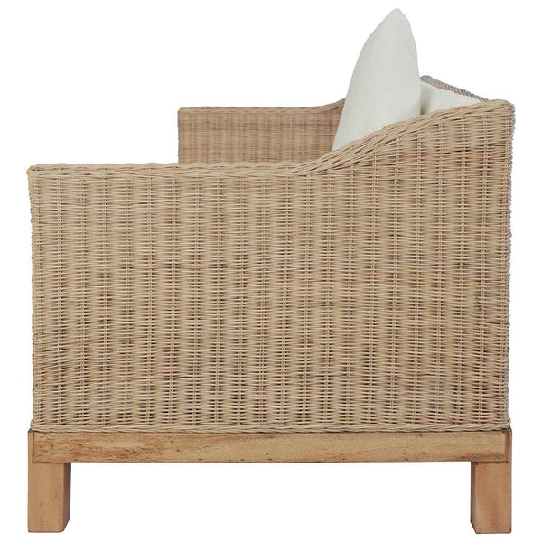 vidaXL 2-Piece Sofa Set with Cushions Natural Rattan