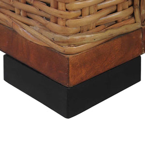vidaXL 2-Piece Sofa Set with Cushions Brown Natural Rattan
