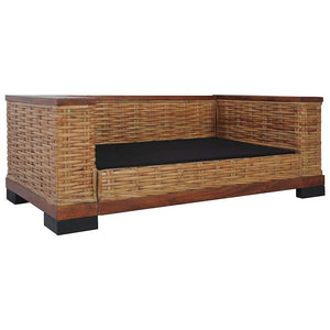 vidaXL 2-Piece Sofa Set with Cushions Brown Natural Rattan