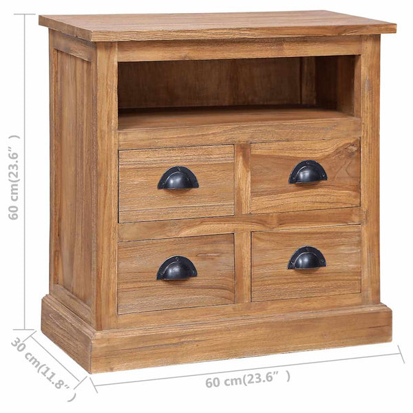 vidaXL Side Cabinet 60 x 30 x 60 cm Solid Teak Wood