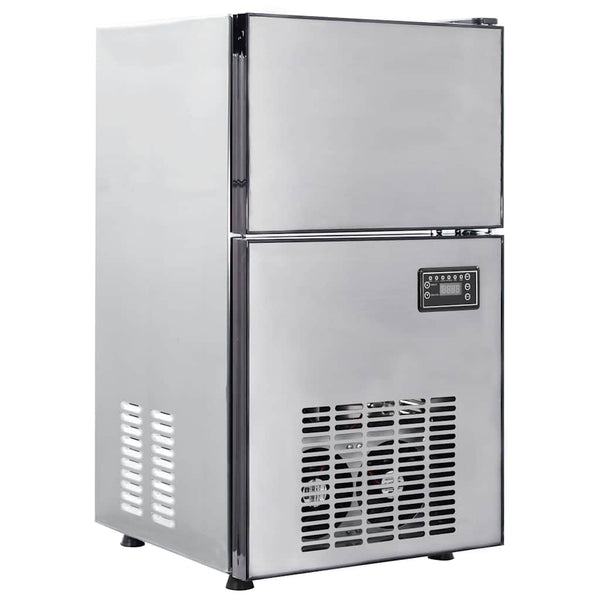 vidaXL Ice Cube Maker with Door Silver 43 x 40 x 71 cm Stainless Steel