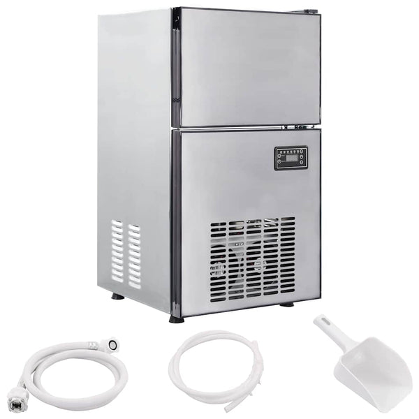 vidaXL Ice Cube Maker with Door Silver 43 x 40 x 71 cm Stainless Steel