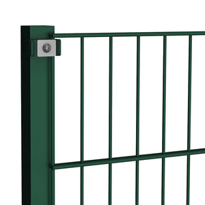 vidaXL Fence Panel with Posts Iron 694.5 x 80 cm Green