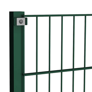 vidaXL Fence Panel with Posts Iron 1040 x 80 cm Green