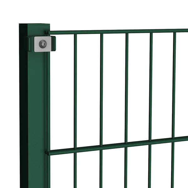 vidaXL Fence Panel with Posts Iron 1557.5 x 80 cm Green