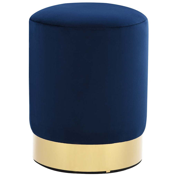 vidaXL Stool Blue and Gold Velvet 28 x 36 cm