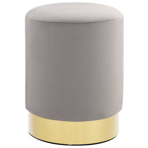 vidaXL Ottoman Light Gray and Golden Velvet 28 x 36 cm