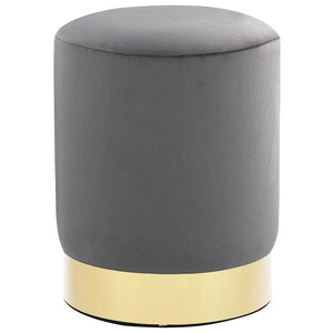 vidaXL Stool Dark Grey and Golden Velvet 28 x 36 cm