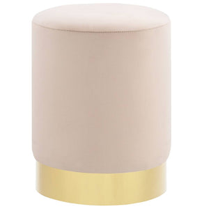 vidaXL Stool Apricot and Gold Velvet 28 x 36 cm