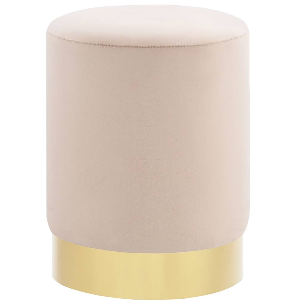 vidaXL Stool Apricot and Gold Velvet 28 x 36 cm